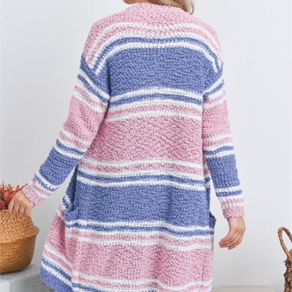 PINK COMBO CARDIGAN SWEATER - Picture 9 of 12